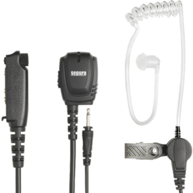 RAC Two-Wire Kit: Acoustic Tube Ear Hanger, in-line PTT with microphone and boyonet-fitted earpiece