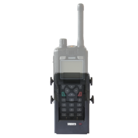 STP Series Car Kit - Power with highly transparent STP9000 radio inserted from front view