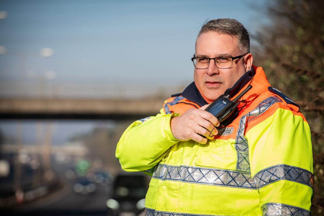 Highways England Traffic Officer with Sepura SC20 Radio HR