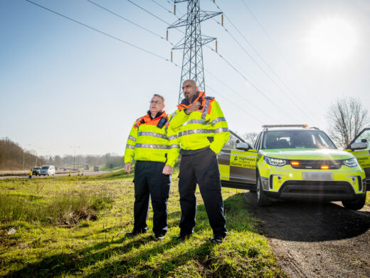 Highways England Officers with Motorway Background HR