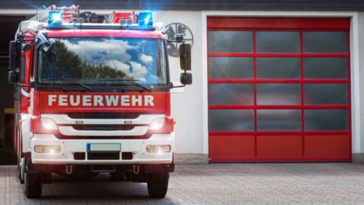 Feuerwehr vehicle compressed