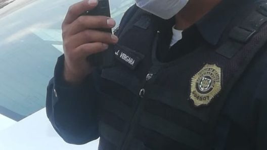 Mexico City Police Officer with STP9200 in Street